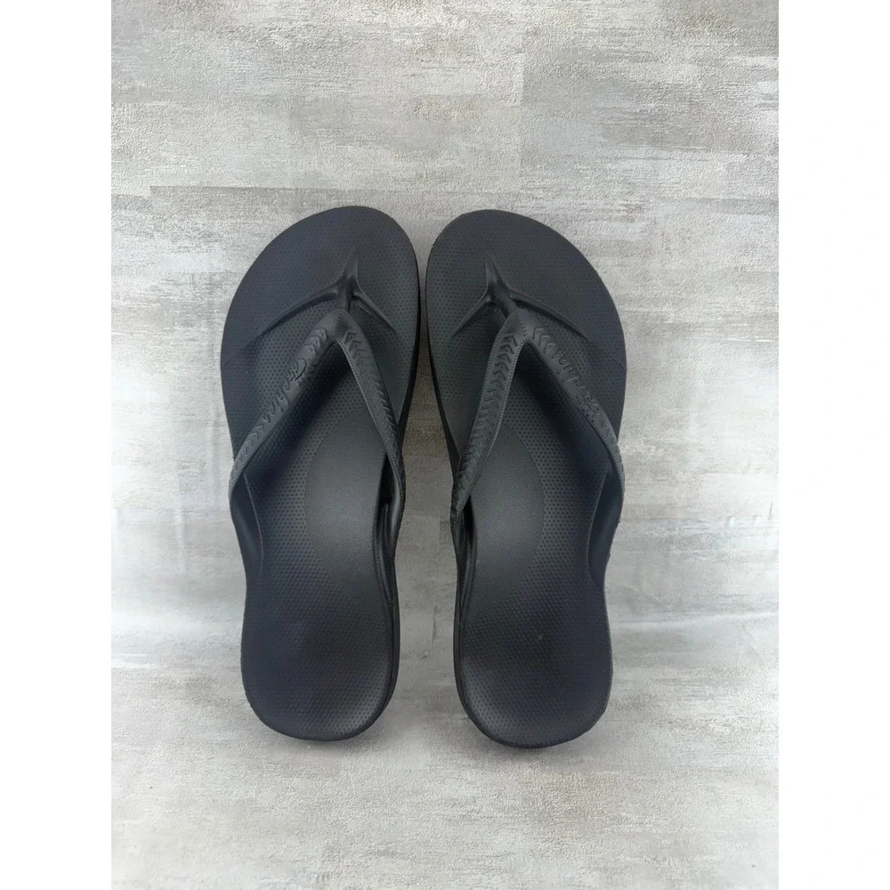 Archies High Arch Support Flip Flops Black Orthotic Recovery Sandals W11 M10